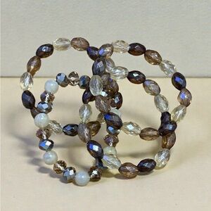 Elegant Brown and Cream Beaded Bracelet Set (4)